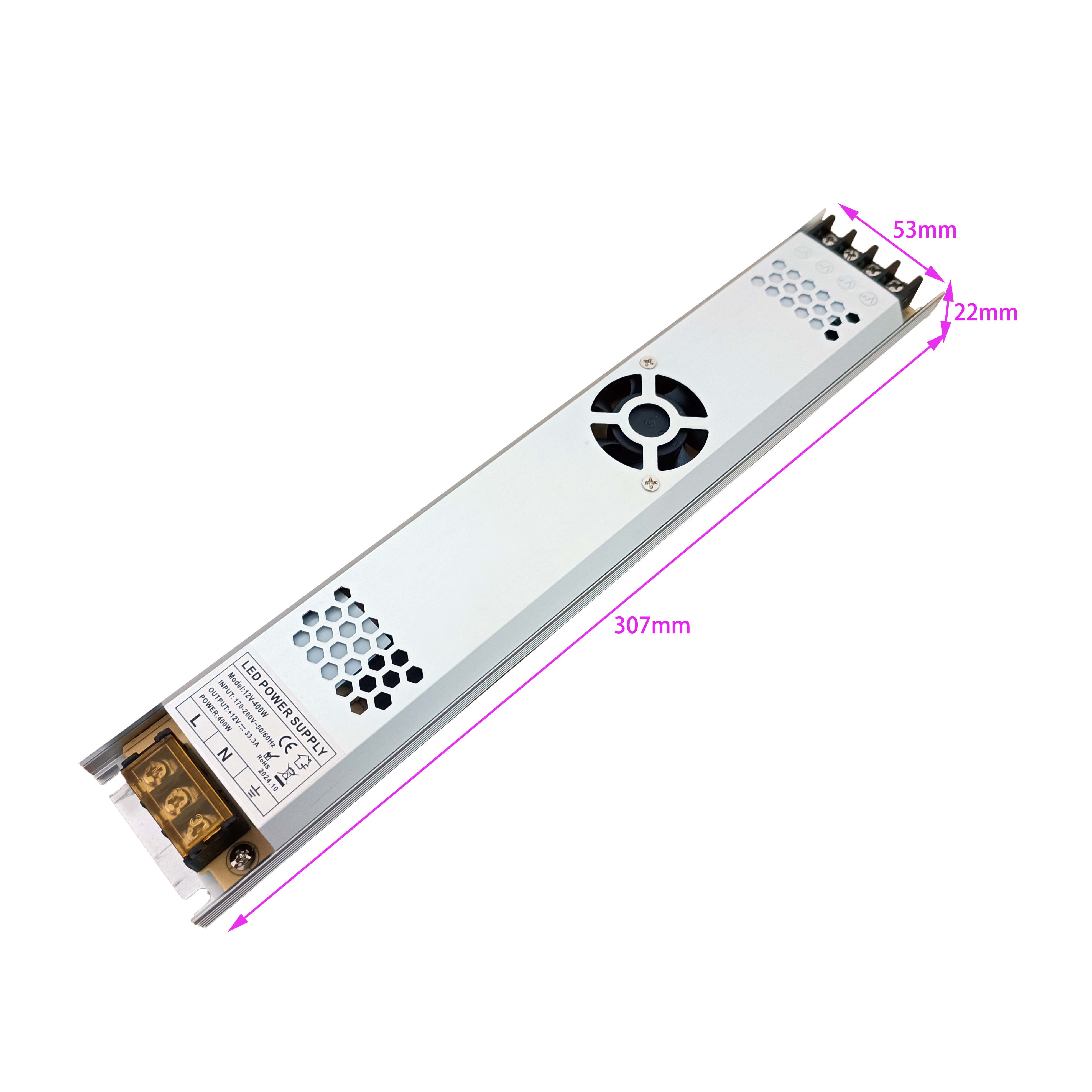 DC 12v 400w আল্ট্রা থিন LED লাইট বক্স পাওয়ার সাপ্লাই