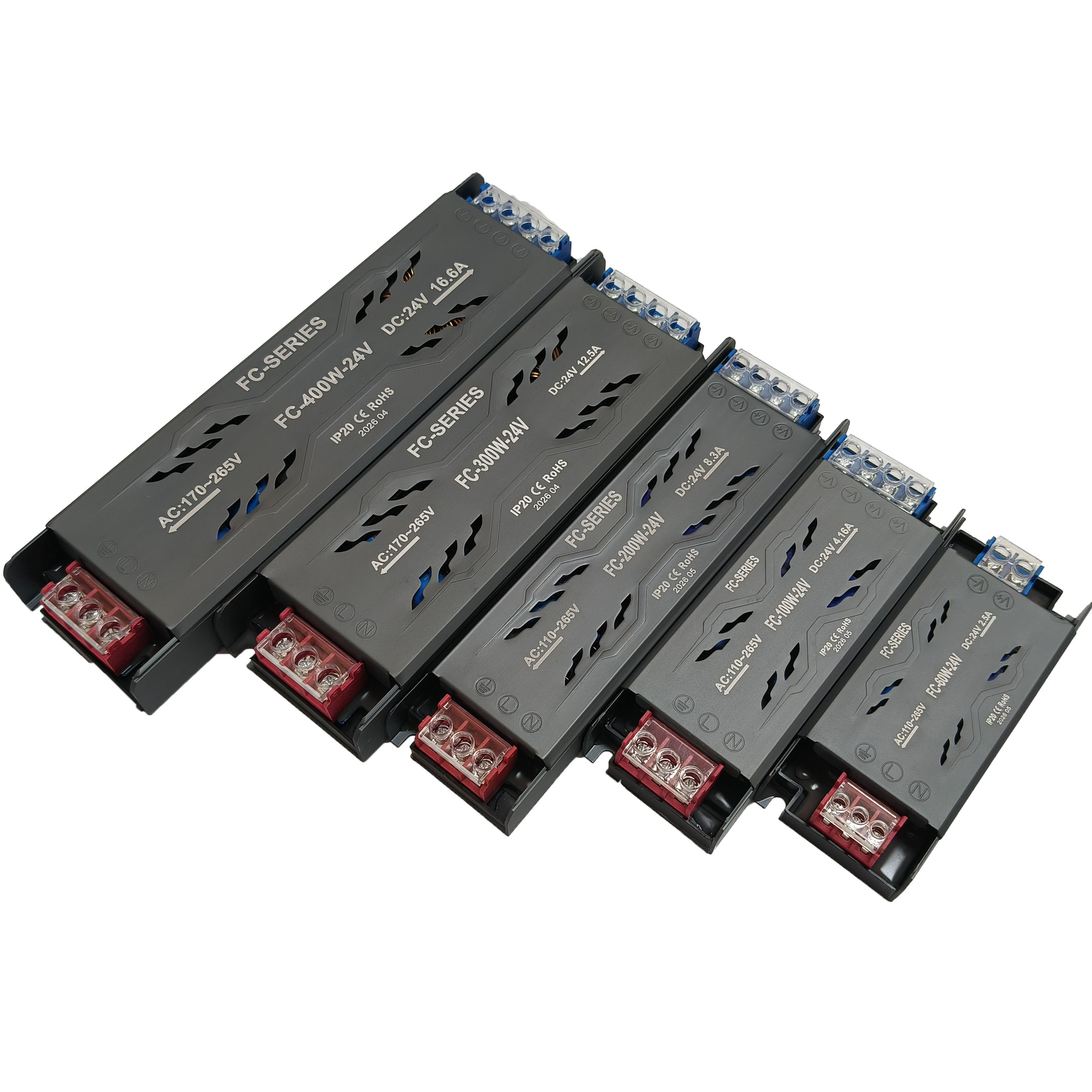 FC 24V 60W স্লিম সেমি-পটেড LED পাওয়ার সাপ্লাই