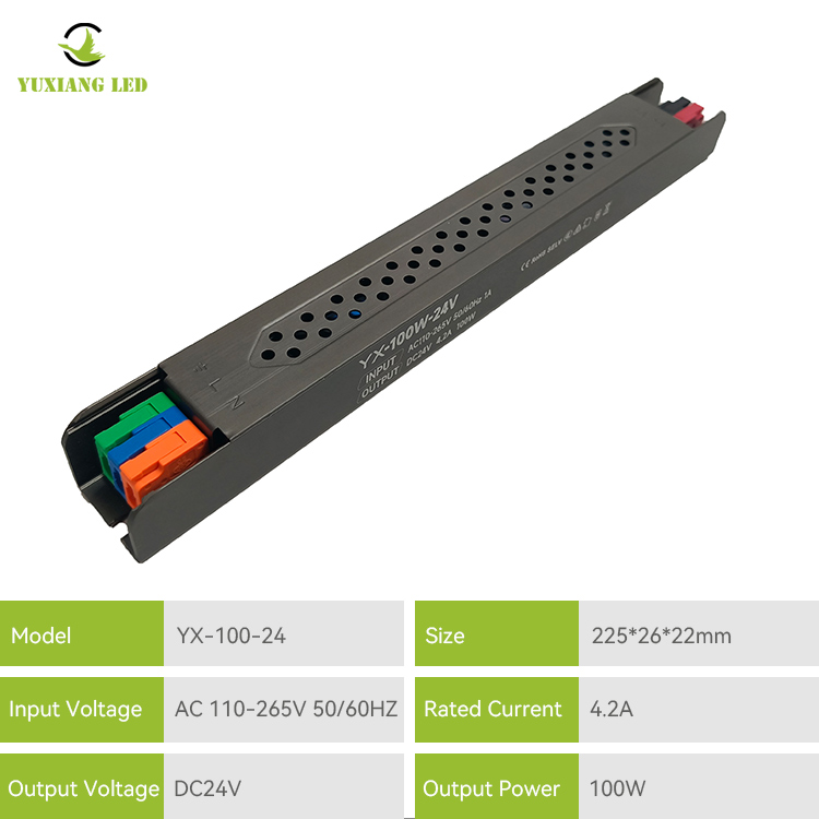24V 100W LED আল্ট্রা-ফাইন লিনিয়ার সেমি-গ্লু-ভরা পাওয়ার সাপ্লাই