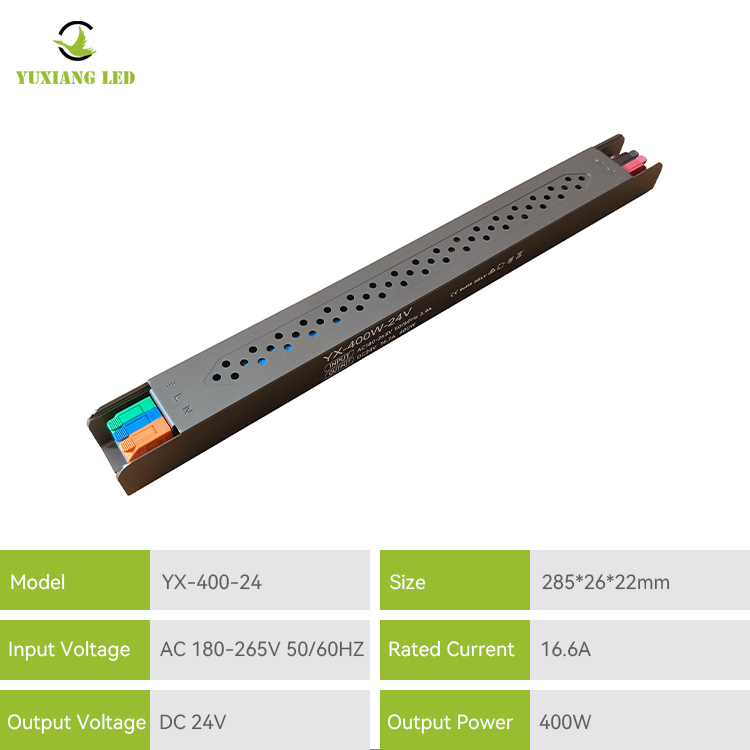 24V 400W LED আল্ট্রা-ফাইন লিনিয়ার সেমি-গ্লু-ভরা পাওয়ার সাপ্লাই