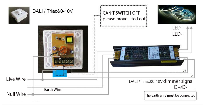  wiring diagram for the LED dimming power