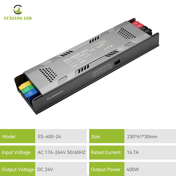 সেমি-পটেড ডিমেবল LED লিনিয়ার পাওয়ার সাপ্লাই ES মডেল 24V 400W